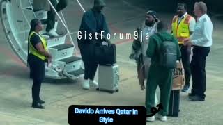 Davido arrives Qatar with customized blanket of Ifeanyi’s face printed on it. #peterobi