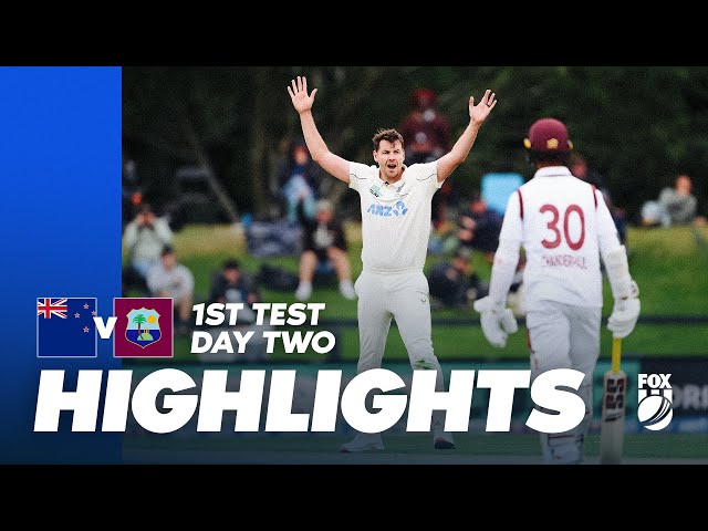 Chanderpaul fights hard amid Kiwi skill I New Zealand v West Indies 1st Test Day 2 Highlights