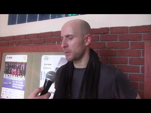 Daniel Lustig po výhře v prvním kole singlu - ITF Říčany