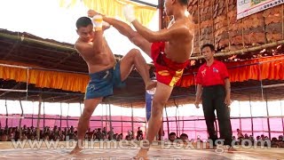 preview picture of video 'Lethwei Burmese Boxing [HD] - Fight Tournament near Eindu (3) - Kayin State Myanmar - Thingyan 2013'