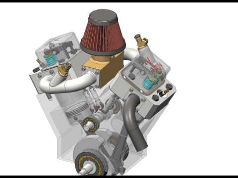 First draft of V twin engine model - Creo Parametric 2.0