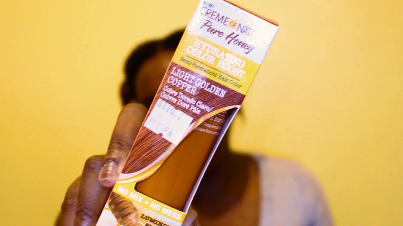 Dying my hair LIGHT GOLDEN COPPER using Creme of Nature Pure Honey Hydrating Color Boost!! #shorts