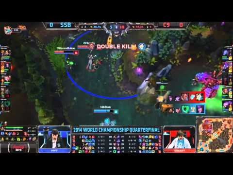 Turn Around ACE and Sneaky Quadra Picked up by C9 vs SSB [Worlds 2014]