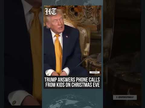 U.S. President Donald Trump Participates in NORAD Christmas Eve Calls from Santa #htshorts