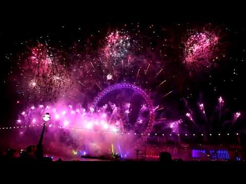 River Thames, Central London 2014 - 2015 NYE Fireworks Display [HD]