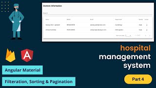 Hospital Management System using angular and firebase | Angular Material | Firebase CRUD | Part 4