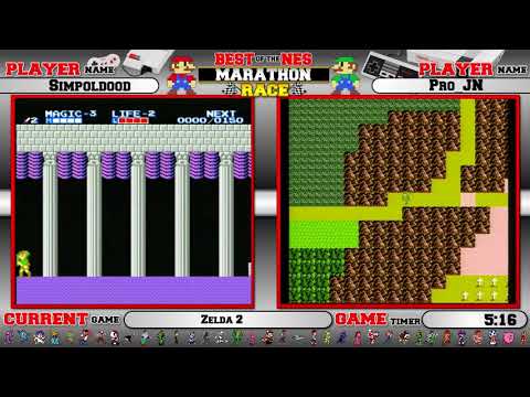 Best Of NES Marathon! Zelda II: The Adventure of Link Race! Pro_JN vs. Simpoldood!