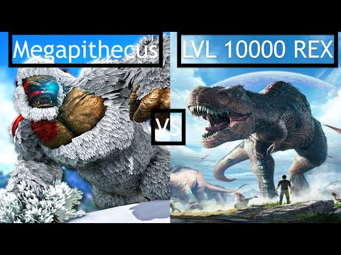 Lvl 10000 Rex VS Megapithecus In Ark Survival Evolved