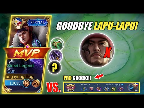 SUN HARD CARRY VS. META LAPU-LAPU AND PRO GROCK!😱| EPIC COMEBACK🔥 #topglobalsun #uregg #mlbb