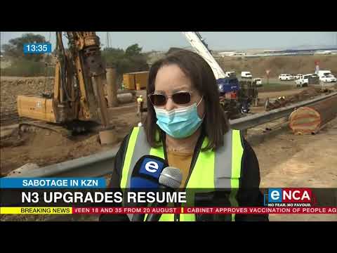 Sabotage in KZN N3 upgrades resume