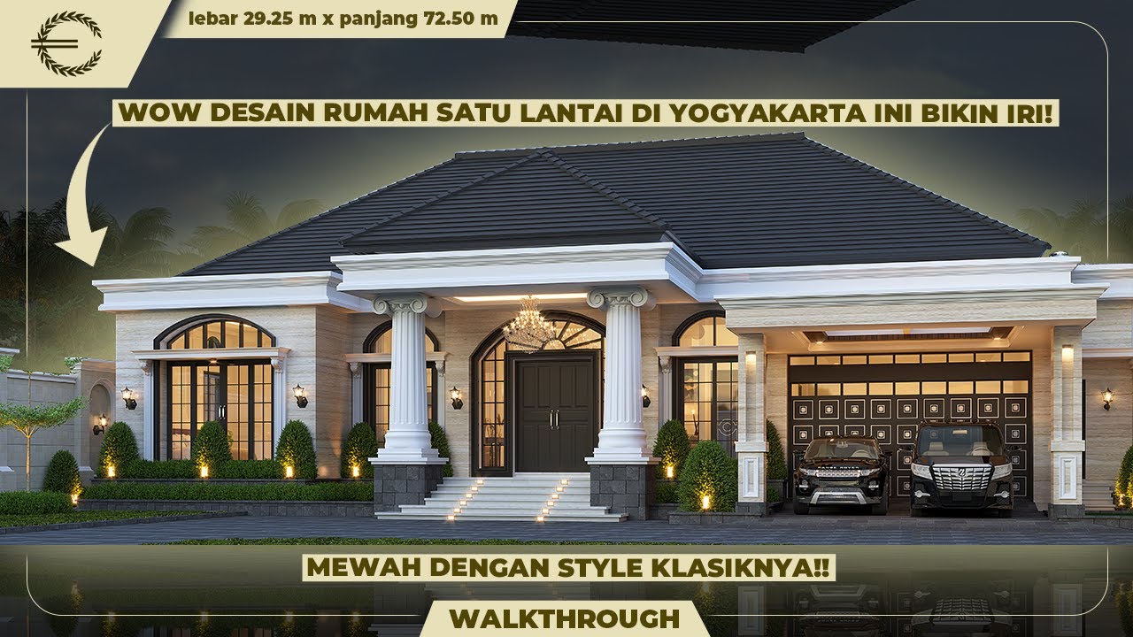 Video 3D Mr. Bambang Classic House 1 Floor Design - Yogyakarta