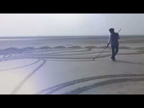 Amazing Sea Beach Sand Painting  Indian Sand Art  Pradipta Ghosh  Rang Dhanush Sand Art