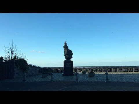 Driving through the historical town of Urk in the Netherlands