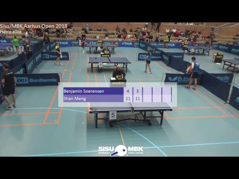 Live fra Sisu/MBK Aarhus Open 2018 - Herre elite: Benjamin Sørensen vs. Shan Meng