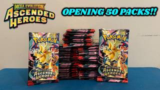 I opened 50 PACKS OF ASCENDED HEROES to try and COMPLETE THE SET!! (pokemon card opening)