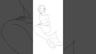 Rough sketch of my mermaid model reference art #speedpaint #art #ibisxpaint #wip #vtuber