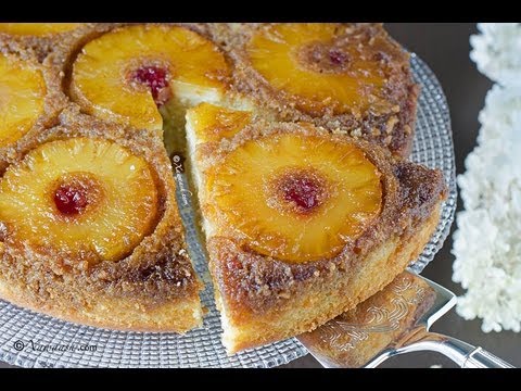 Pineapple Upside-Down Cake (Doolsho Cananaas) Tarte tatin à l'ananas كيك الأناناس المقلوب
