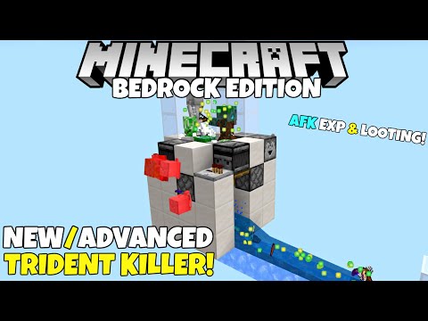 silentwisperer - Minecraft Bedrock: Updated Trident Killer! AFK EXP & Looting Mob Killer Tutorial! MCPE Xbox PC Ps4
