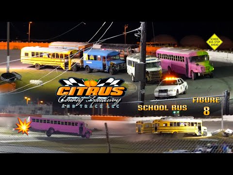 SCHOOL BUS FIGURE 8 RACING!!! Night of Carnage at Citrus County Speedway 2025