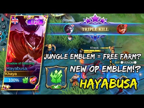 JUNGLE EMBLEM HAYABUSA OP OR NOT!? | SHADOW OF OBSCURITY SOLO RANK GAMEPLAY - MLBB