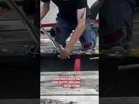 CAN A HARBOR FREIGHT $30 WINCH pull a car up a trailer ??? (Yes) cheap but works 😂 #fyp #viral #TL