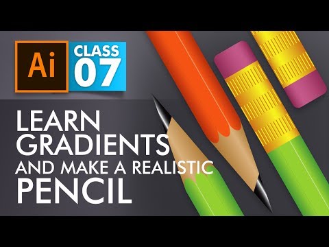 Adobe Illustrator Training Class 7 Learn Gradients and Create Realistic Pencil Eng Sub