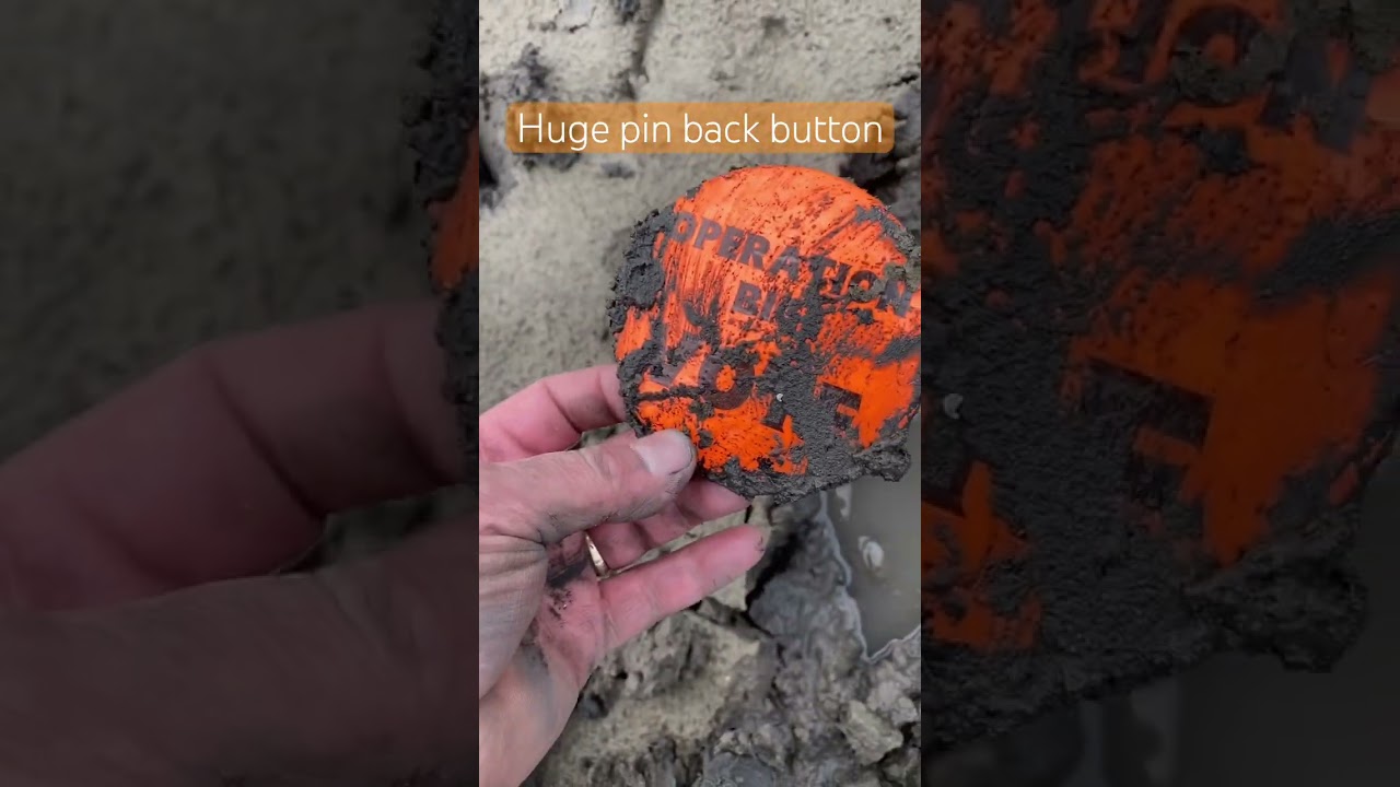 Huge pin back button found out #metaldetecting #mudlarking #savinghistory #govote