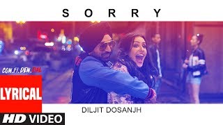 Sorry Lyrical Song   CONFIDENTIAL  Diljit Dosanjh 