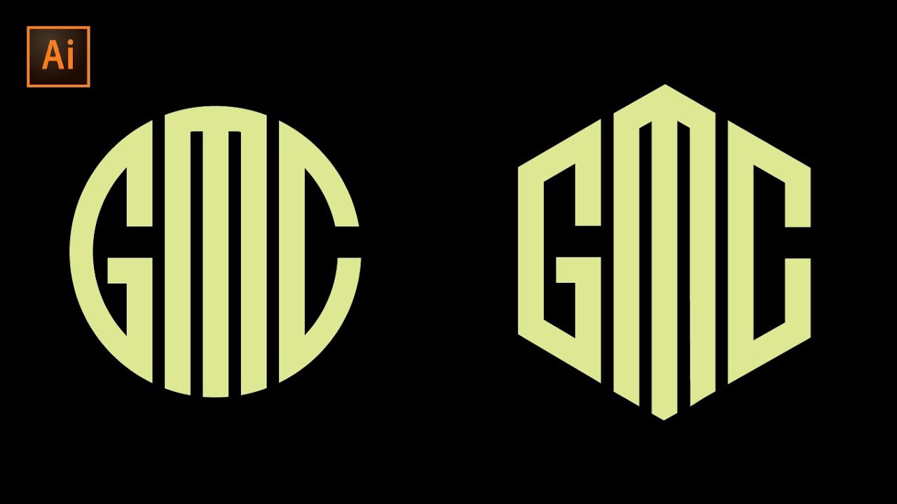 Draw Any Letters Logo In Polygon & Circle | Adobe Illustrator Tutorials | Guider Abdul Khaliq
