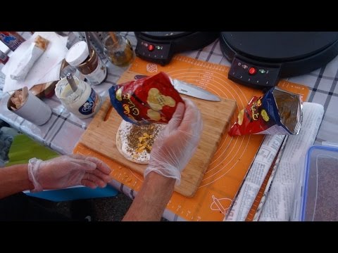 Omani / Indian Street Food: Chips Oman Paratha Wrap (with Cheese & Zaatar) at "SIP" Stall in Reading