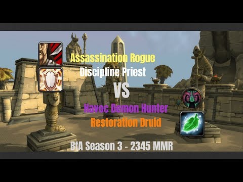 Assasination Rogue PvP 8.2 - Ideal game against Demon Hunter Restoration Druid