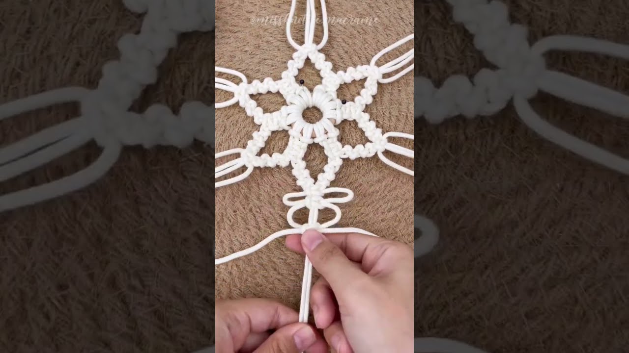❄️Easy snowflake for macrame beginners !!!!