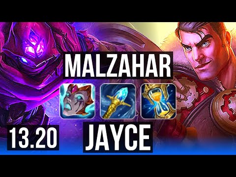 MALZAHAR vs JAYCE (MID) | 4.7M mastery, 1700+ games, 3/2/15 | KR Master | 13.20
