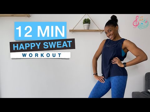 12 MIN HAPPY SWEAT WORKOUT - Follow along for a good mood Cardio workout including HIIT