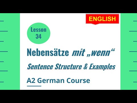 Wenn conjunction in German language | Nebensätze mit wenn | Lesson 34 | A2 German Course