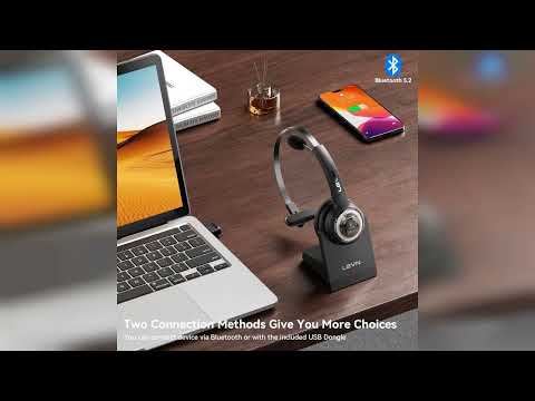 Review: LEVN Wireless Headset with Mic for Work, Wireless Headset (Charging Base, Noise Cancel...