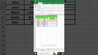 How to Combine First and Last Name in Excel