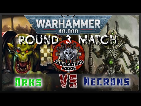 Fabricator's Forge April GT - Round 3 - Alan's Necrons vs Baytos' Orks