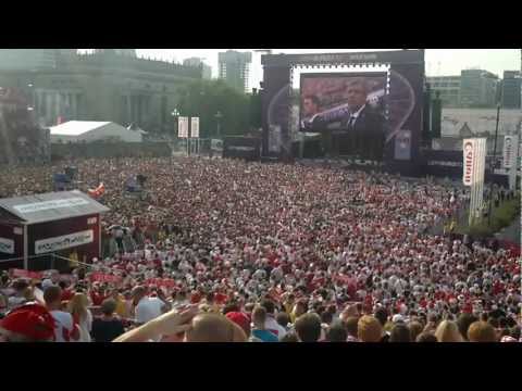 Strefa Kibica Euro 2012 Rozpoczęcie meczu Polska-Grecja (hymn)