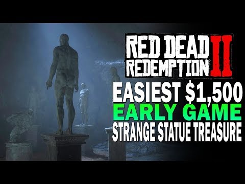 Easiest $1,500 In The Game! Strange Statue Gold Treasure - Red Dead Redemption 2 Money Guide