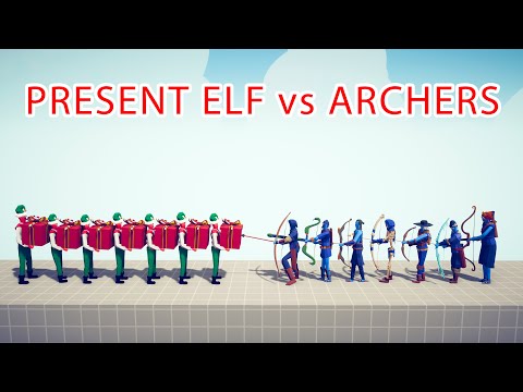PRESENT ELF Team vs ARCHERS Team - Totally Accurate Battle Simulator TABS
