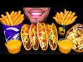 ASMR TACO BELL NACHO CHEESY FRIES CINNAMON TWIST MUKBANG FAST FOOD SAVAGE EATING NO TALKING JERRY