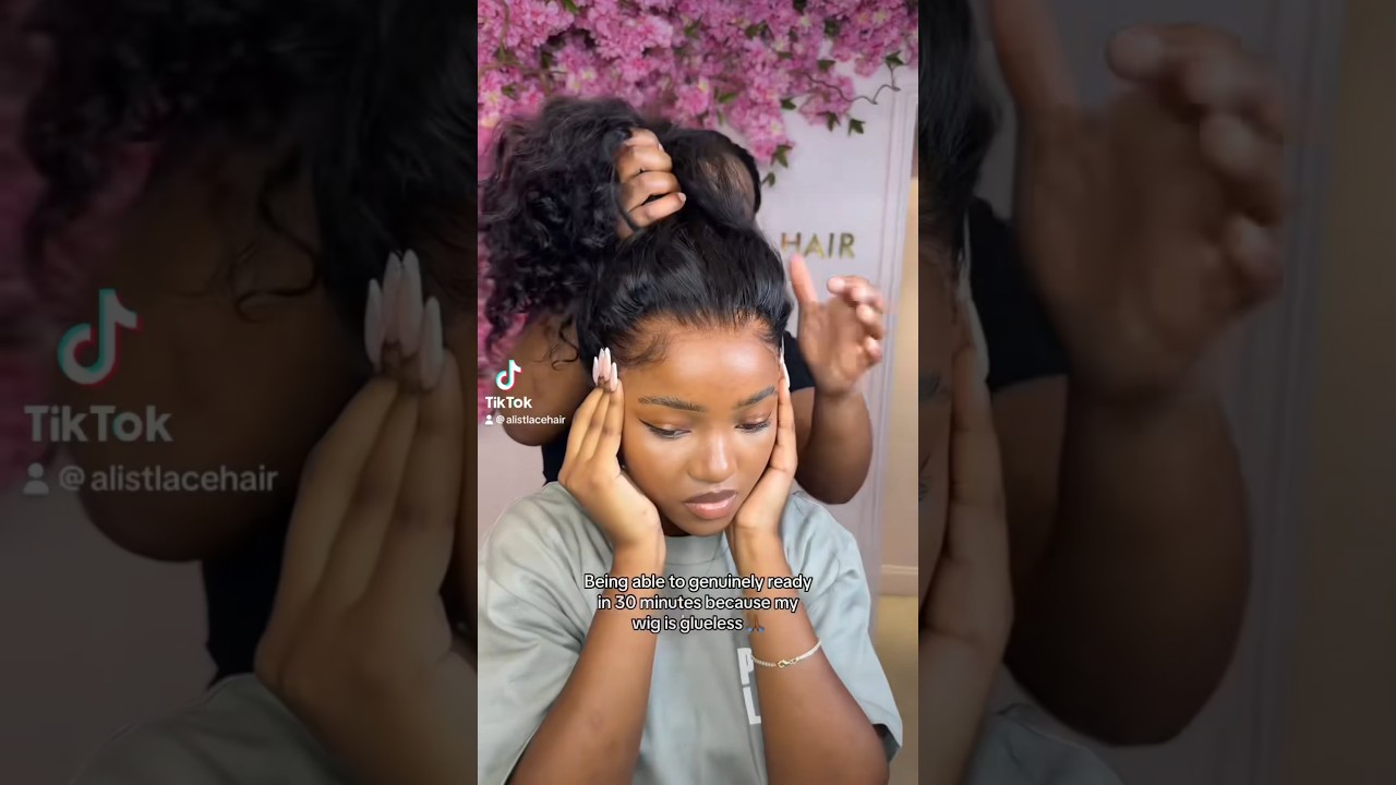 What wig?? Completely glueless wig from A-List Lace Hair. HD Lace wig install in 30 secs #humanhair