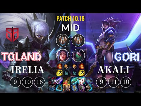 SB TolanD Irelia vs Gori Akali Mid - KR Patch 10.18