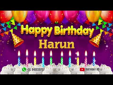 Harun Happy birthday To You   Happy Birthday song name Harun 🎁360p