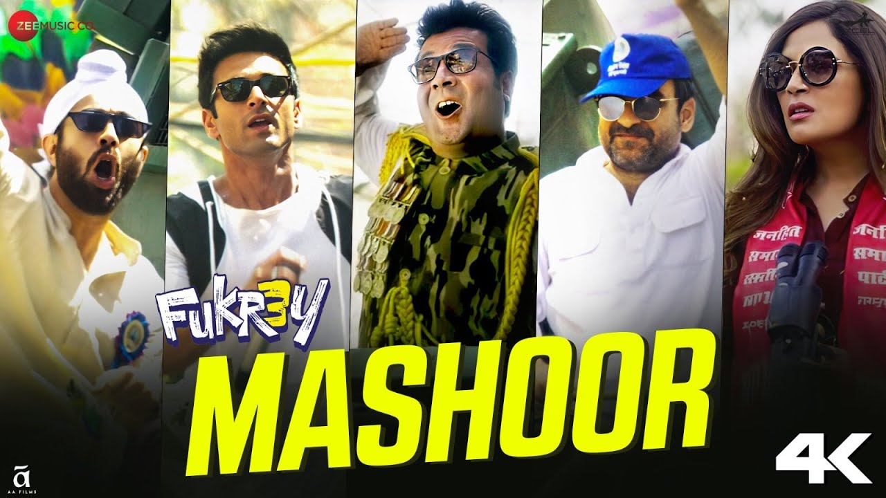 Mashoor Lyrics | Fukrey 3 | Abhishek Nailwal