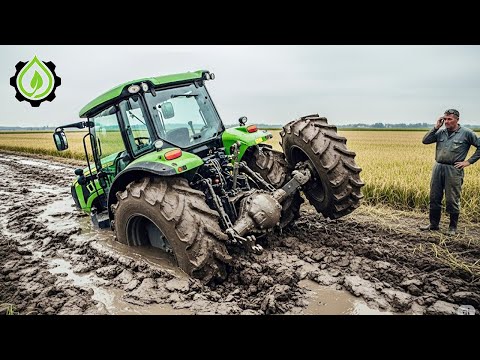 Tractor Stuck In Mud Compilation | Amazing Tractor Operator Skills #18