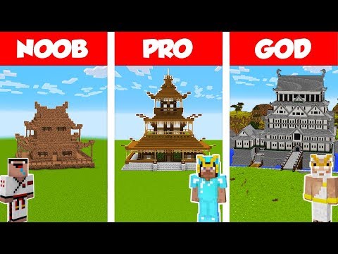 Minecraft NOOB vs PRO vs GOD: JAPANESE HOUSE BUILD CHALLENGE in Minecraft / Animation