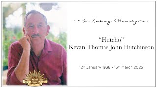 Memorial service for Kevan Thomas John Hutchinson