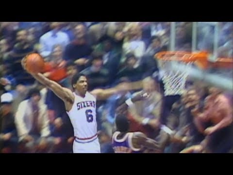 Dr. J famous "Rock the Baby" Cradle Dunk against the Lakers